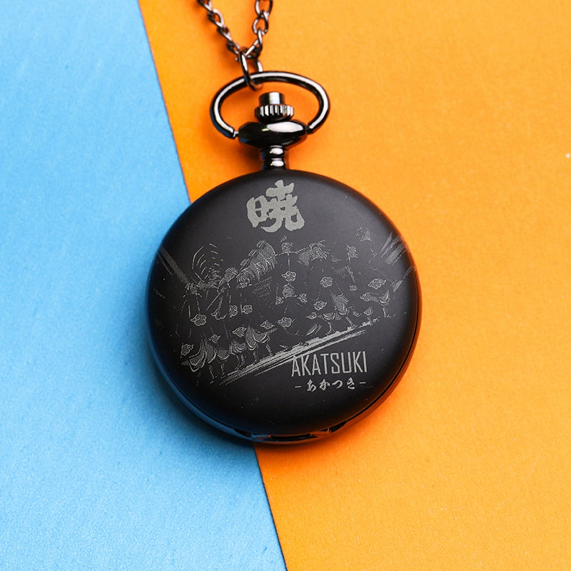 Naruto Watch Kakashi Necklace Pocket Watch Pendant Kaleidoscope Sharingan Wood Leaf Anime Peripheral Accessory