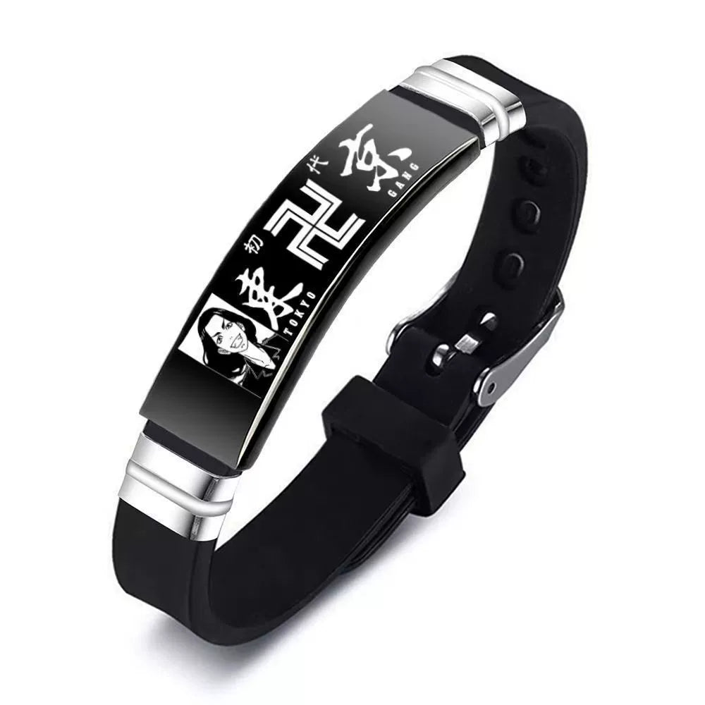 Tokyo Manji Spirit  Stainless Steel Silicone Bracelet