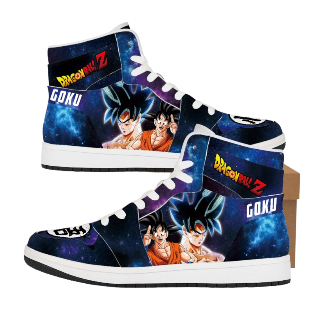 Naruto x One Piece Brown High-Top PU Shoes  Anime Basketball Sneakers for Streetwear Fans