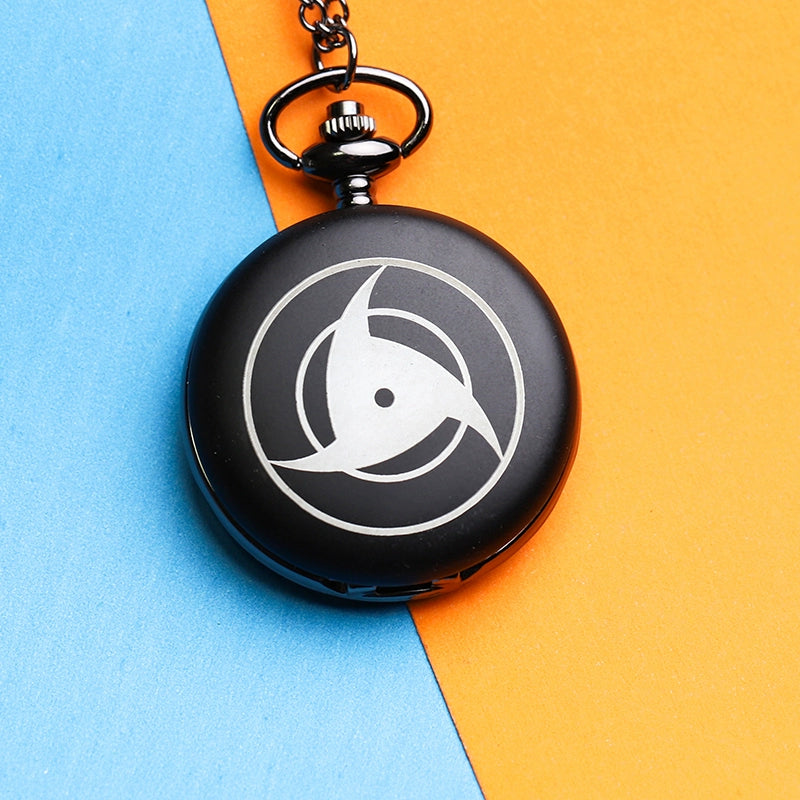 Naruto Watch Kakashi Necklace Pocket Watch Pendant Kaleidoscope Sharingan Wood Leaf Anime Peripheral Accessory