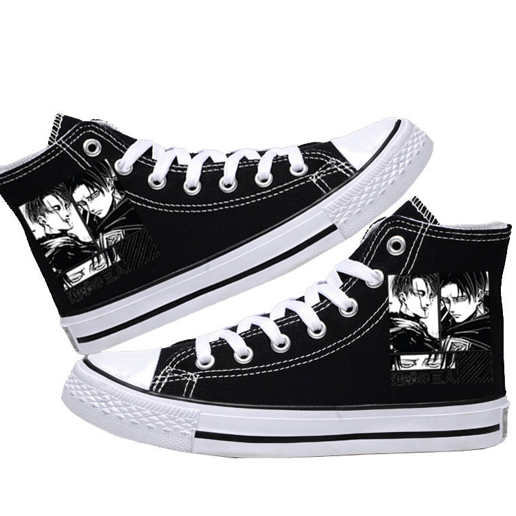 Attack on Titan High-Top Canvas Shoes  Anime Streetwear for Students & AOT Fans