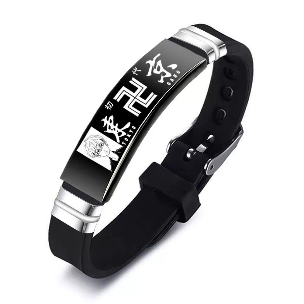 Tokyo Manji Spirit  Stainless Steel Silicone Bracelet