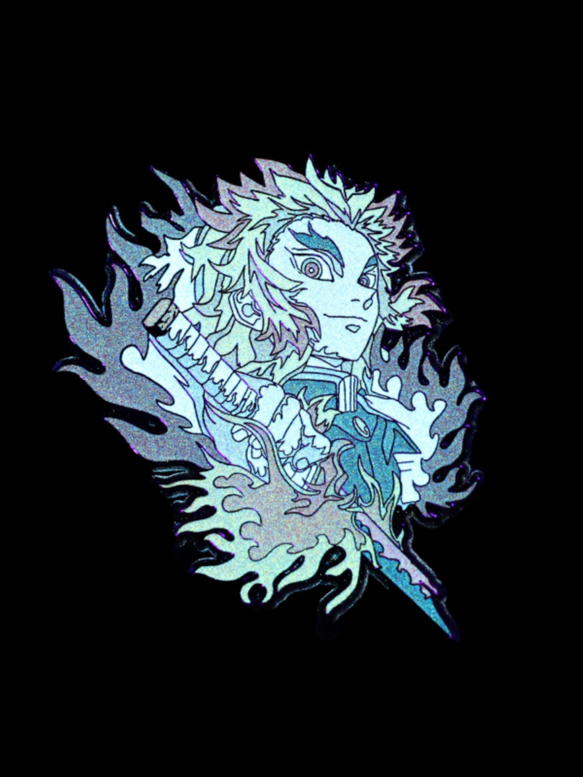 Kyojuro Rengoku Killing Flame Metal Brooch  Demon Slayer Badge by FooLii Fu