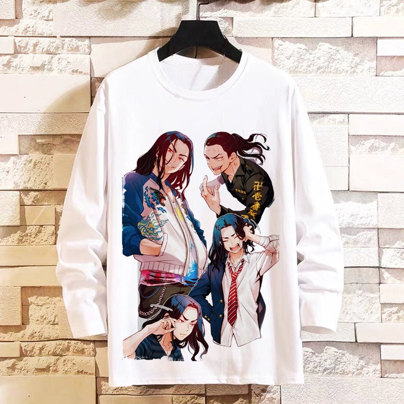 Tokyo Revengers Anime Long-Sleeved T-Shirt Mikey Manjiro Way of Rebirth Teen Boys and Girls Autumn Clothes