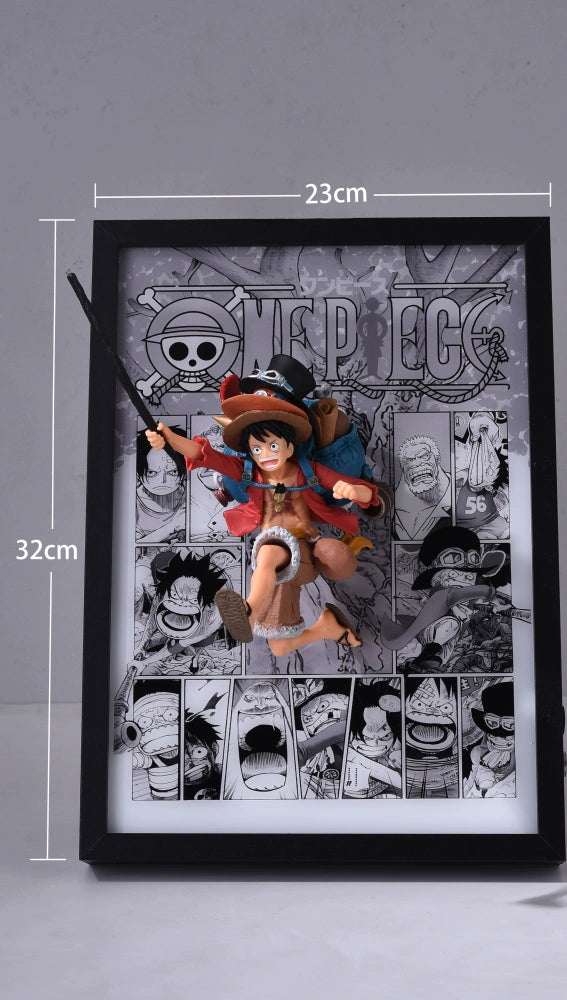 One Piece Trio Burst 3D Art  Luffy, Ace & Sabo Brotherhood Wall Decor