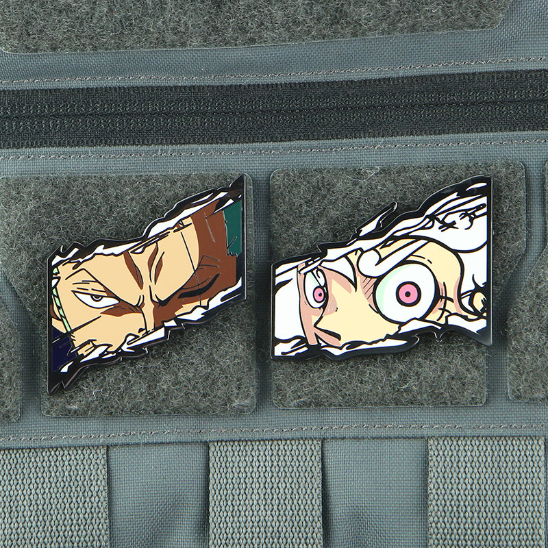 One Piece Eyes Series Armband Badge  Luffy & Zoro Metal Magic Sticker for Bags & Cosplay