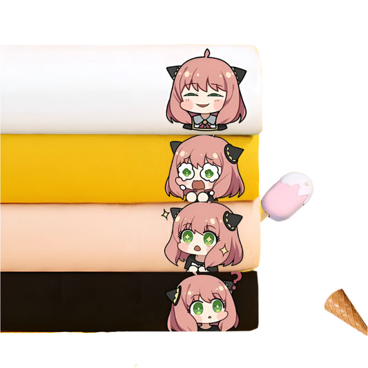 Anya Emoji Mood Tee  Crying, Smirking, and Hoping Faces T-Shirt (Unisex)