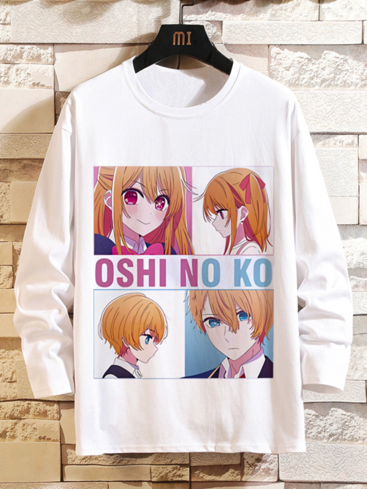 I Pushed the Kids Anime Peripheral Hoshino Ai Long-Sleeved T-Shirt with Magana Two-Dimensional Men and Women Autumn Clothes