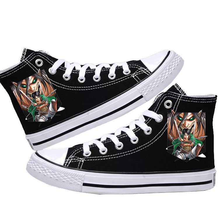 Attack on Titan High-Top Canvas Shoes  Anime Streetwear for Students & AOT Fans