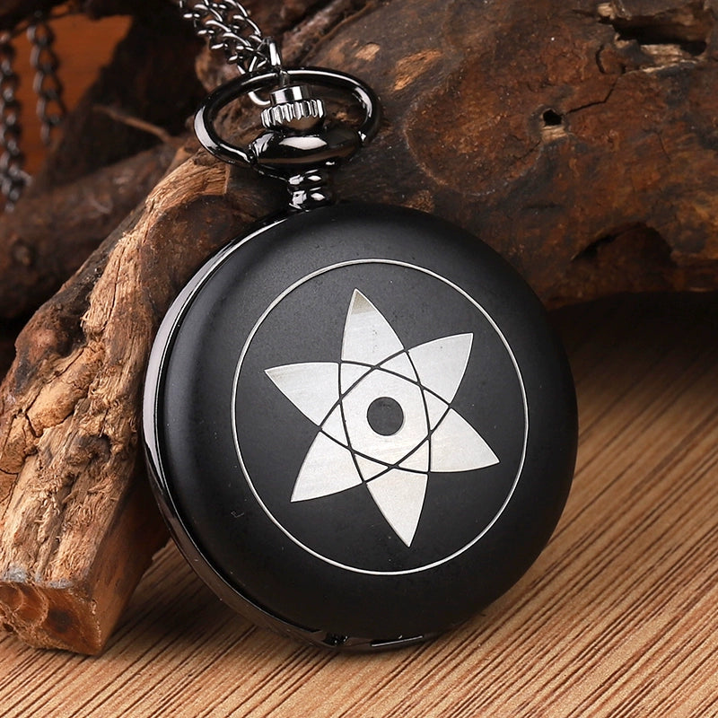 Naruto Watch Kakashi Necklace Pocket Watch Pendant Kaleidoscope Sharingan Wood Leaf Anime Peripheral Accessory