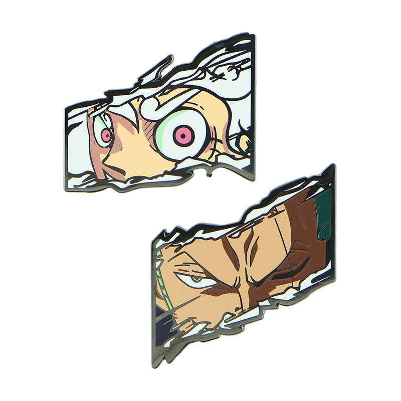 One Piece Eyes Series Armband Badge  Luffy & Zoro Metal Magic Sticker for Bags & Cosplay