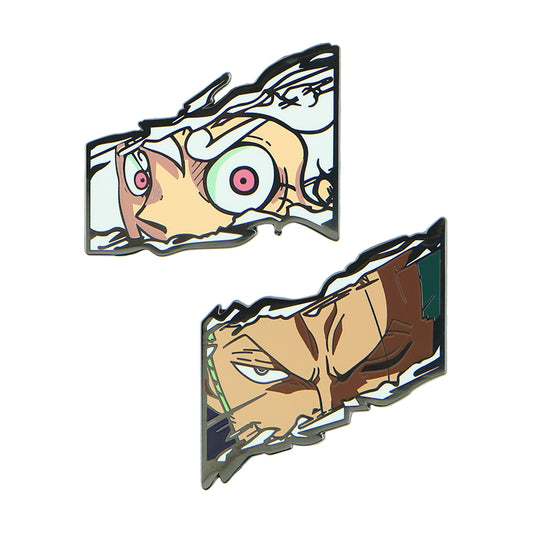 One Piece Eyes Series Armband Badge  Luffy & Zoro Metal Magic Sticker for Bags & Cosplay