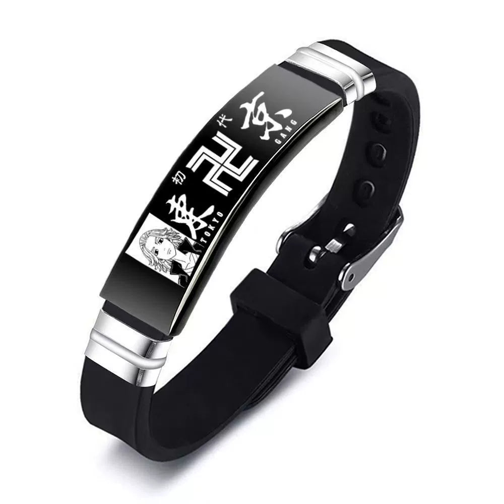 Tokyo Manji Spirit  Stainless Steel Silicone Bracelet