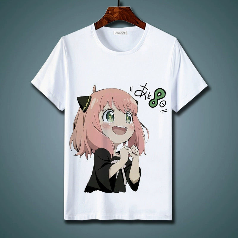 Spy Play House Short-Sleeved T-Shirt Spy x Family Ania Fujie Anime Peripheral Teenagers Summer Top Clothes