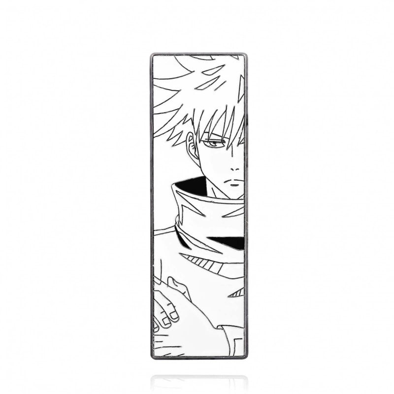 Jujutsu Kaisen Anime Brooch Set  Black & White Badge Collection Featuring Gojo, Nobara, Nanami, Yuta & More