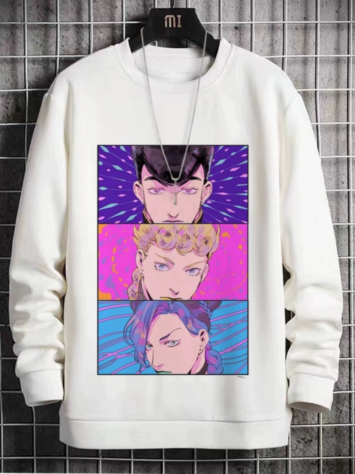 New Sweatshirt Male JOJO'S Bizarre Adventure Two-Dimensional Anime Round Neck Fleece Dress Casual Print Shirt Autumn and Winter
