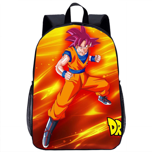 Dragon Ball Saiyan 17" Backpack  Cartoon Print School Bag for Kids & Teens