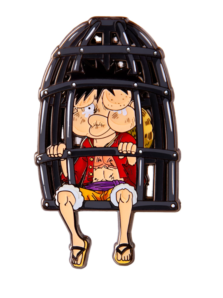 Luffy Metal Badge & Keychain Set  One Piece Anime Brooch with Gift Packaging
