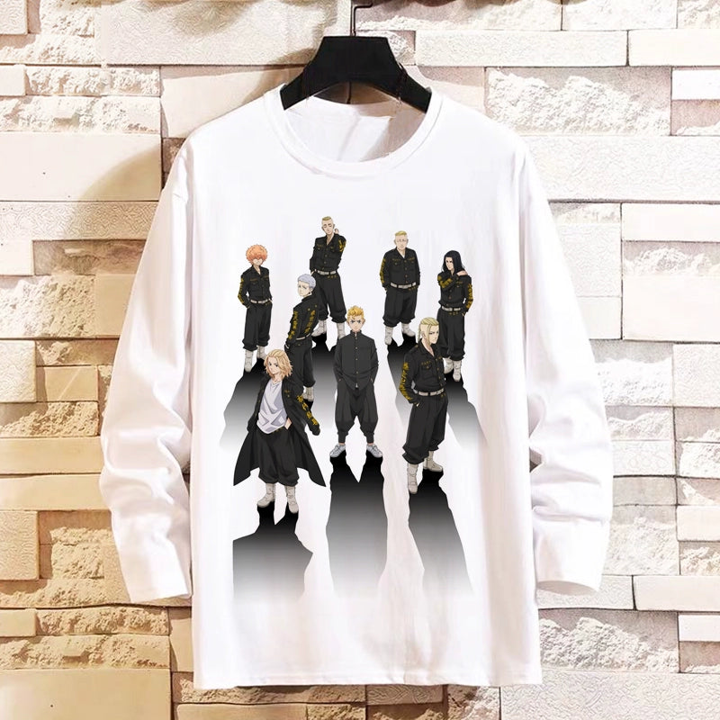Tokyo Revengers Anime Long-Sleeved T-Shirt Mikey Manjiro Way of Rebirth Teen Boys and Girls Autumn Clothes