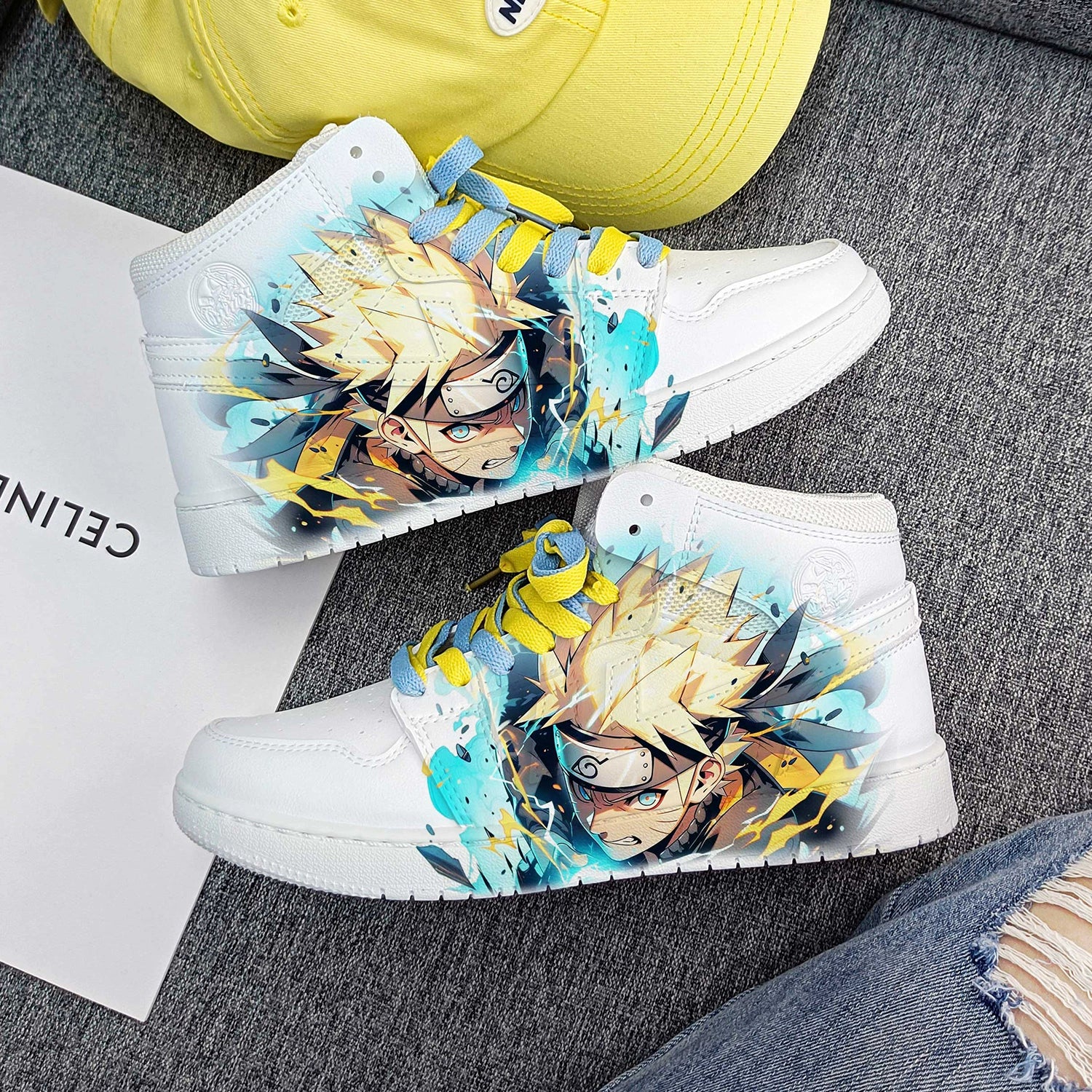 Naruto x Sakura Couple Sneakers  Pull-Back Style Casual Anime Shoes