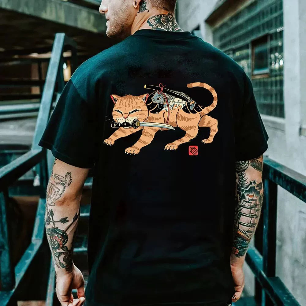 Neko Ronin  Samurai Cat Outdoor Tee