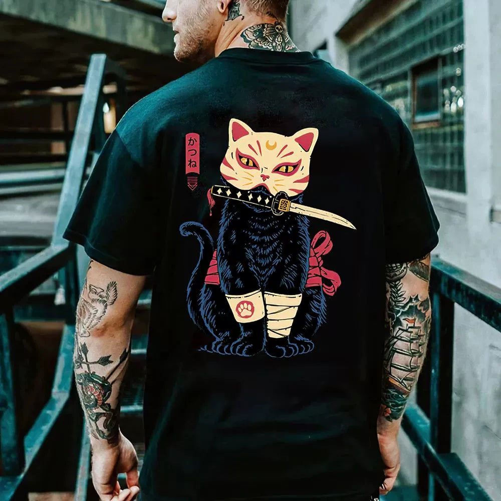 Neko Ronin  Samurai Cat Outdoor Tee