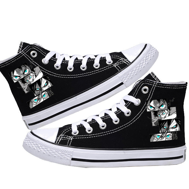 Attack on Titan High-Top Canvas Shoes  Anime Streetwear for Students & AOT Fans