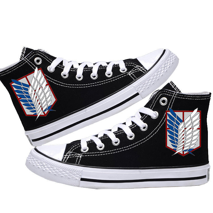 Attack on Titan High-Top Canvas Shoes  Anime Streetwear for Students & AOT Fans