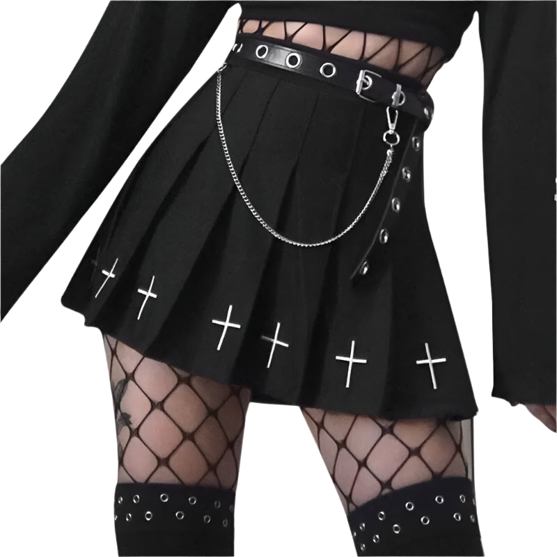 Void Ruffle  Gothic Street Pleat Skirt
