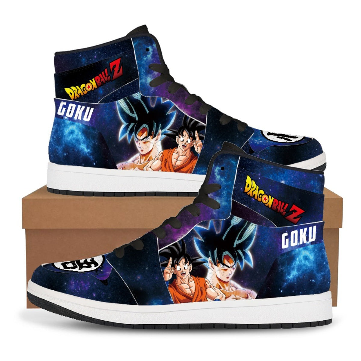 Naruto x One Piece Brown High-Top PU Shoes  Anime Basketball Sneakers for Streetwear Fans