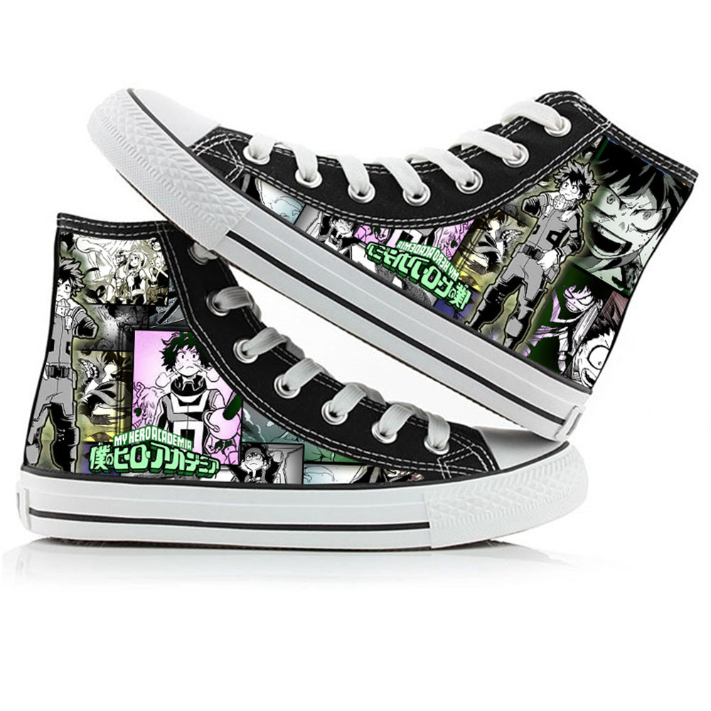 My Hero Academia High-Top Canvas Shoes  Anime Graffiti Style for Men, Women & Couples