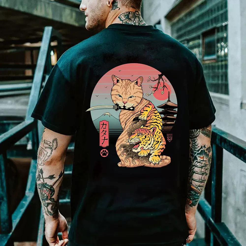 Neko Ronin  Samurai Cat Outdoor Tee