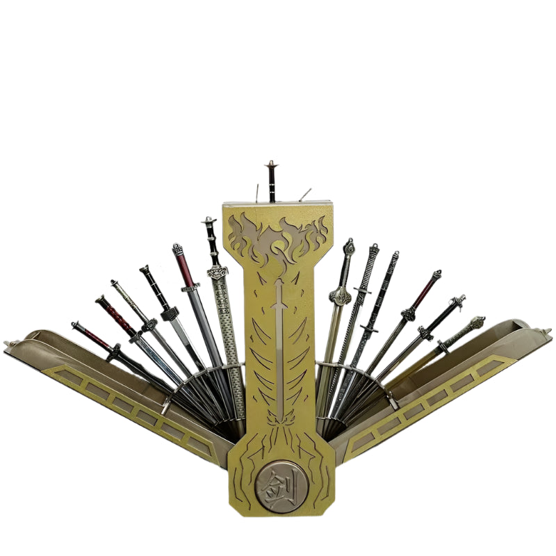 Thirteen Toy Blades of Legend Ancient Style Mini Metal Sword Model Gift Box Set