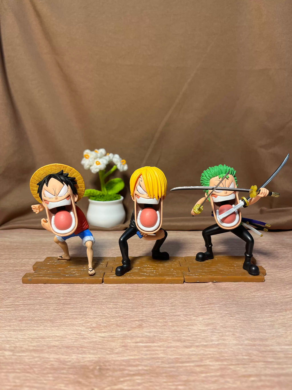 One Piece VAGA Hungry Trio GK Figure  Zoro, Luffy & Sanji Desktop Ornament