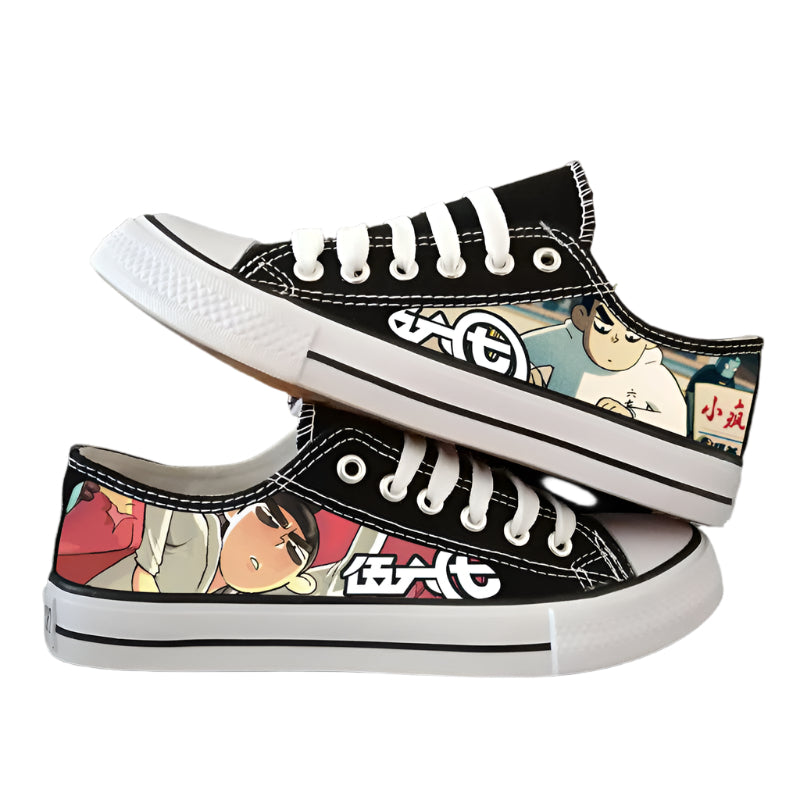 Naruto & One Piece Luminous Canvas Shoes  Anime Low-Tops for Boys, Students & Streetwear Fans