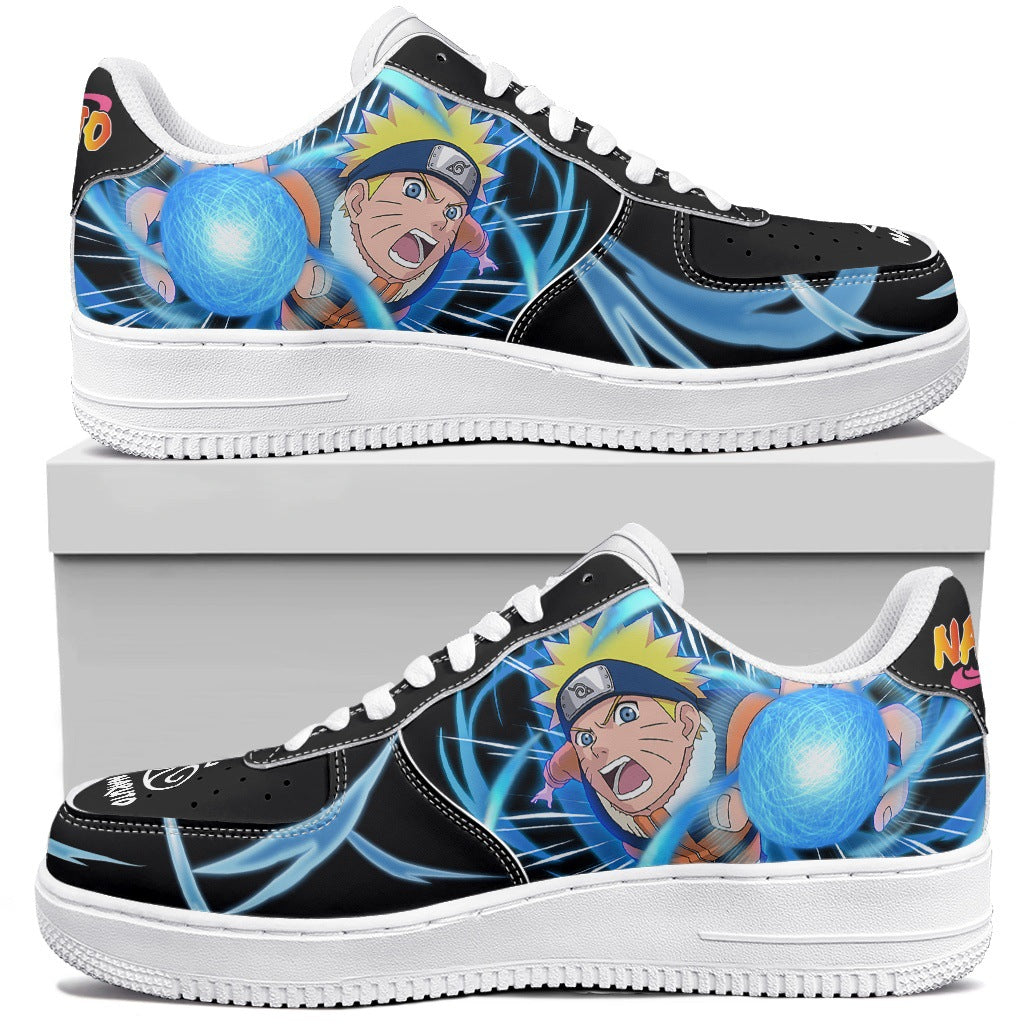 One Piece Low-Top PU Sneakers  Anime Graphic Shoes for Men & Women with Lace-Up Design
