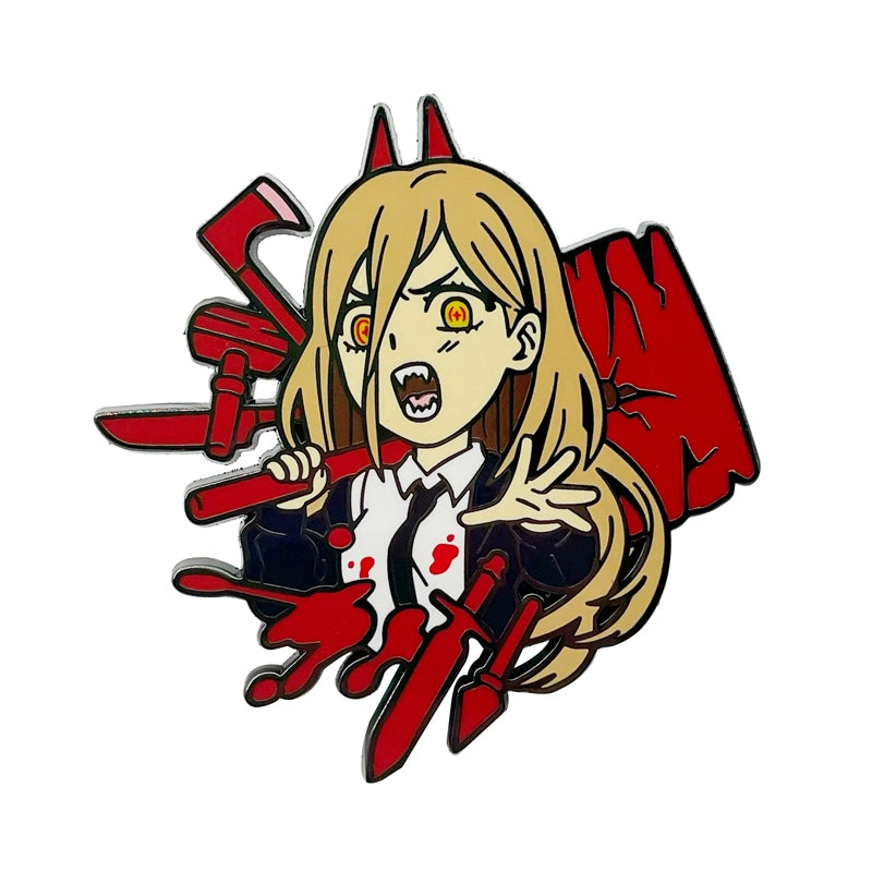 Chainsaw Man Character Brooch Set  Power, Aki Hayakawa & Squad Metal Pins Badge for Bag Decoration & Collection