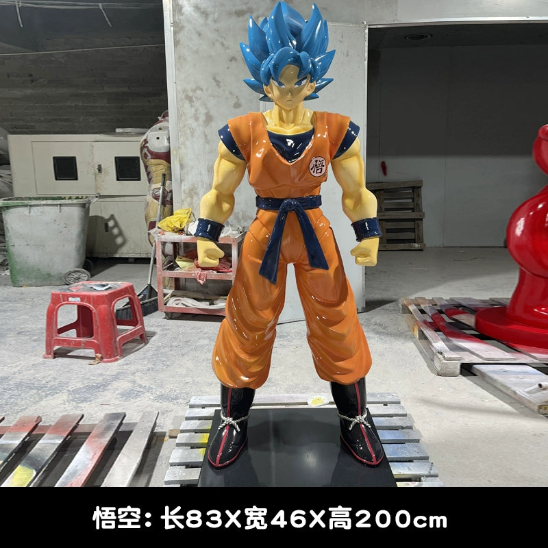 Saiyan Uprising Floor Sculpture  2M Handmade Anime Display for E-Sports Bars & Collectors