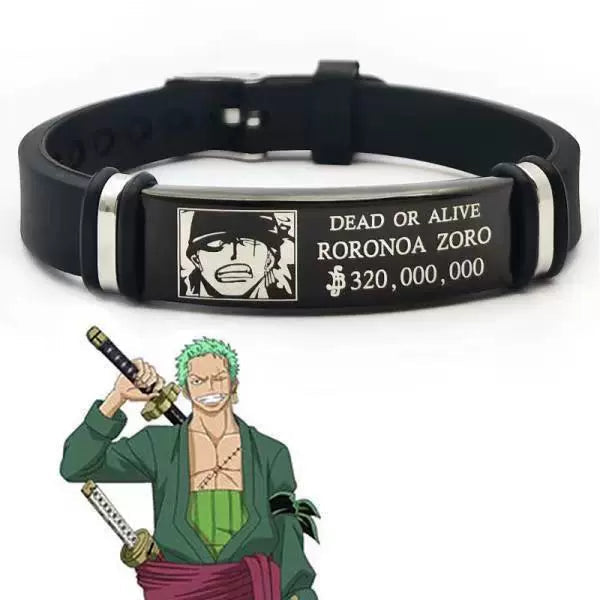 One Piece Silicone Bracelet  Luffy, Zoro, Devil Fruit & Logo Vintage Anime Wristband