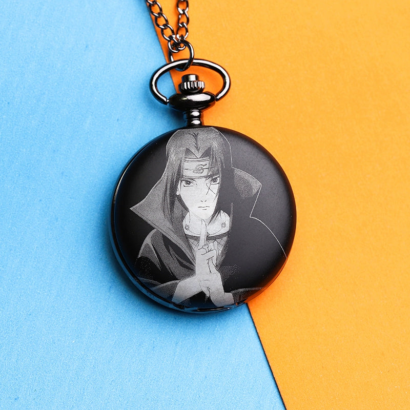 Naruto Watch Kakashi Necklace Pocket Watch Pendant Kaleidoscope Sharingan Wood Leaf Anime Peripheral Accessory