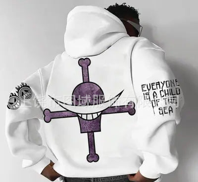 Men's Trend Casual Loose One Piece Luffy Anime Hooded Sweatshirt