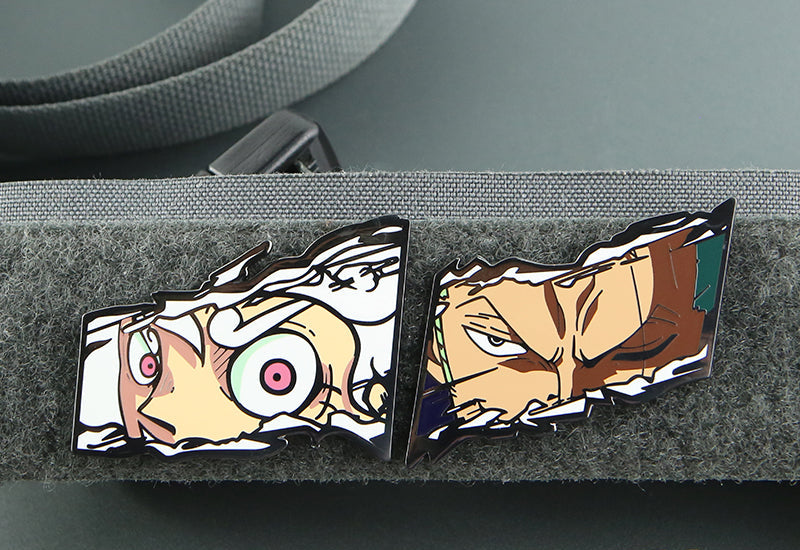 One Piece Eyes Series Armband Badge  Luffy & Zoro Metal Magic Sticker for Bags & Cosplay
