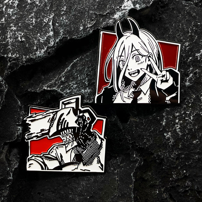 Chainsaw Man Electric Time Pawa Metal Brooch  Comic-Style Badge for School Bag Decoration & Collection