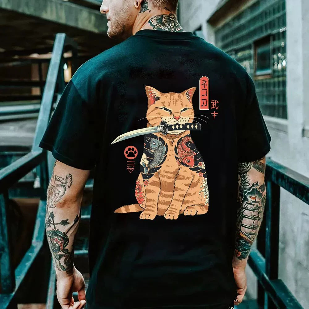 Neko Ronin  Samurai Cat Outdoor Tee