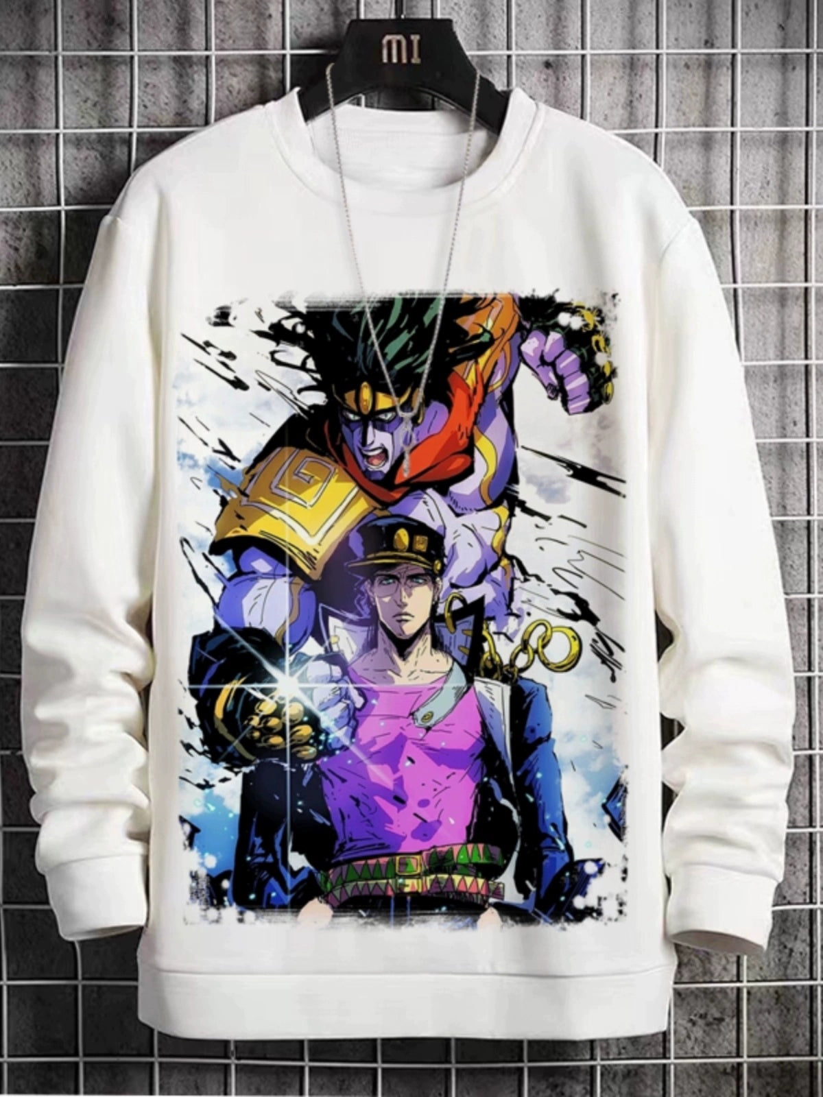 New Sweatshirt Male JOJO'S Bizarre Adventure Two-Dimensional Anime Round Neck Fleece Dress Casual Print Shirt Autumn and Winter