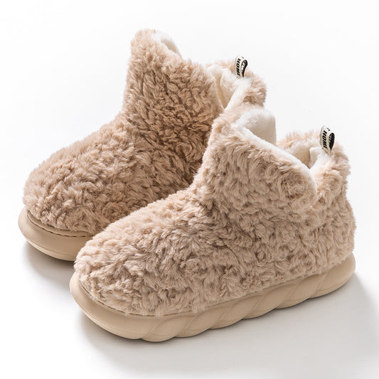 Plush Thick-Soled Cotton Slippers