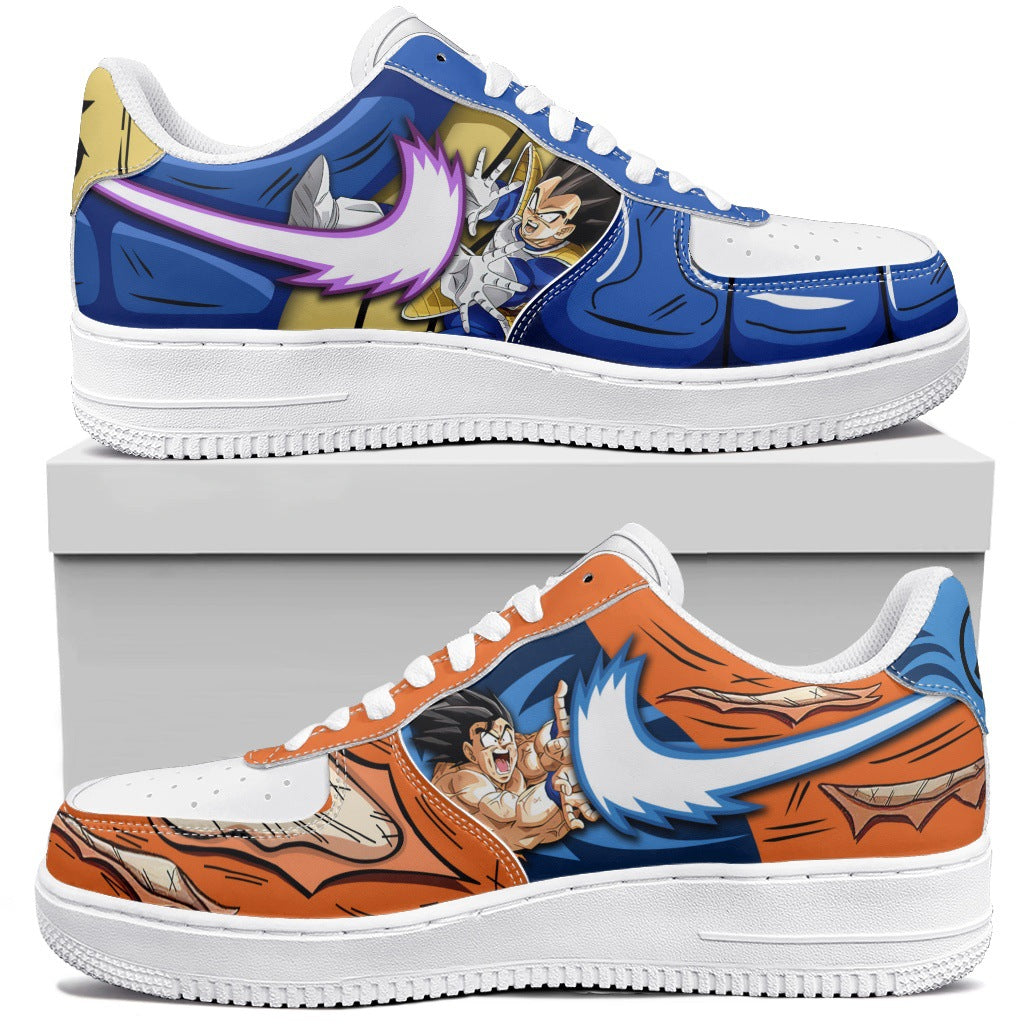 One Piece Low-Top PU Sneakers  Anime Graphic Shoes for Men & Women with Lace-Up Design