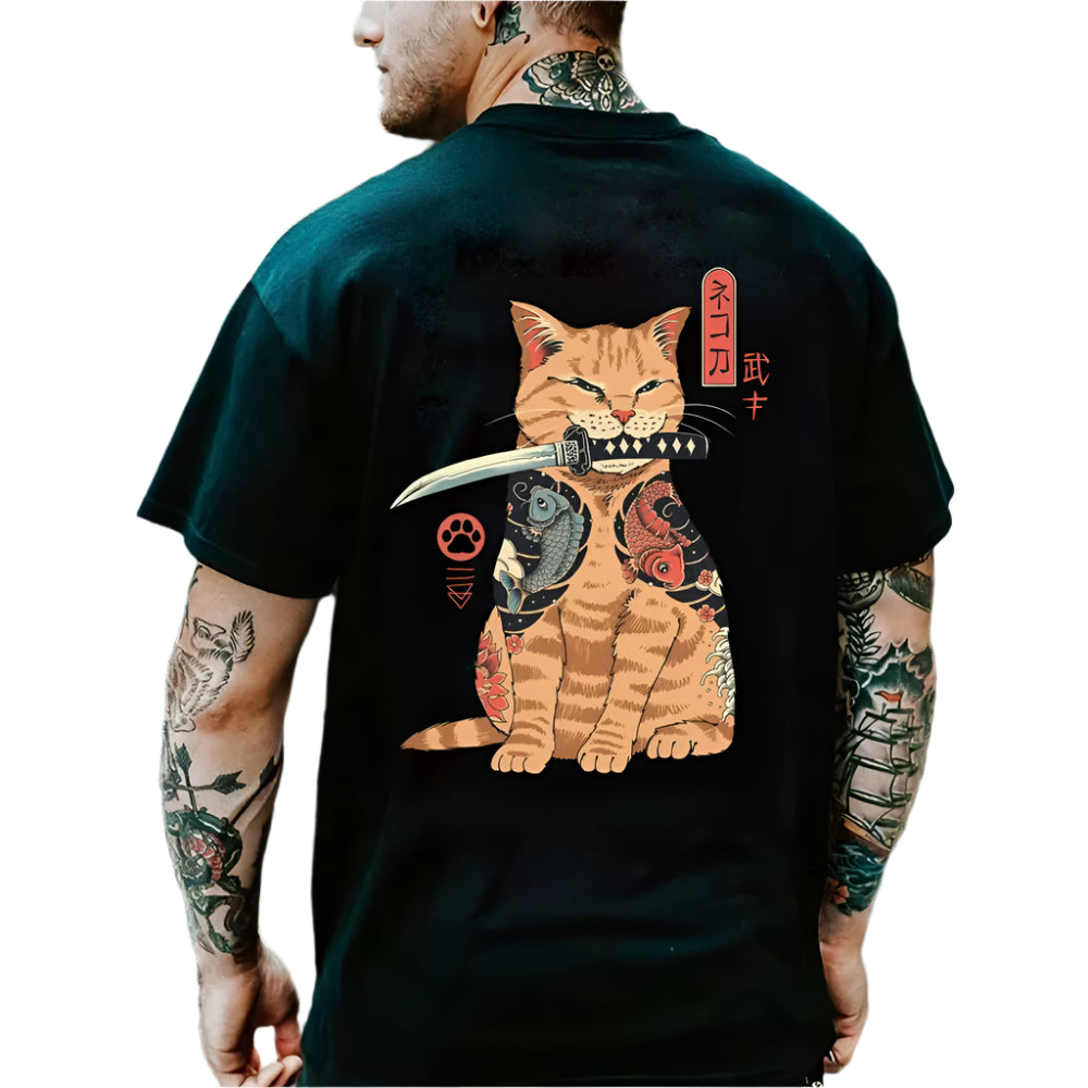 Neko Ronin  Samurai Cat Outdoor Tee