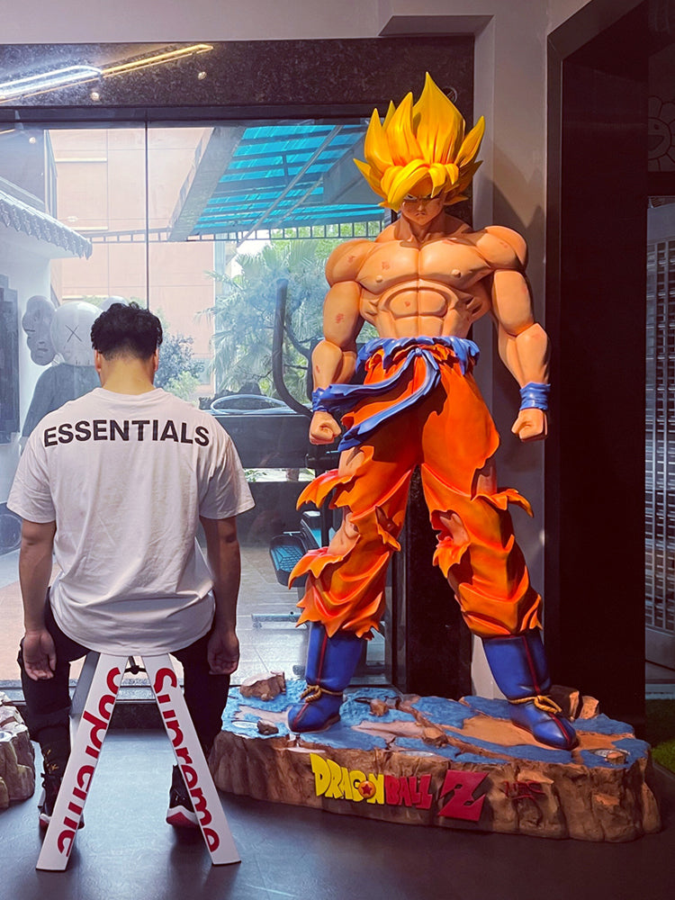 Saiyan Uprising Floor Sculpture  2M Handmade Anime Display for E-Sports Bars & Collectors