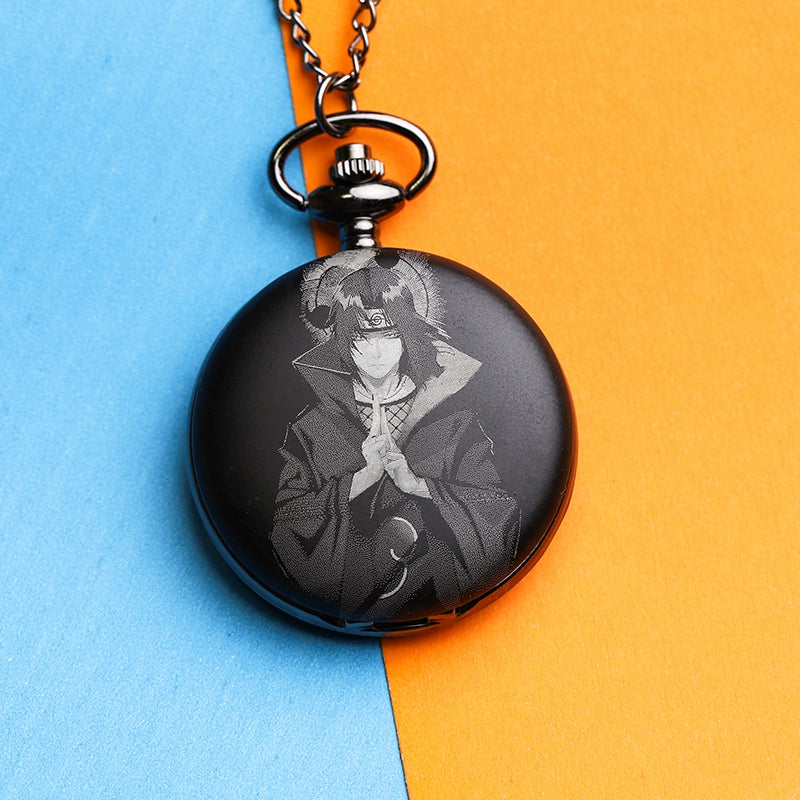 Naruto Watch Kakashi Necklace Pocket Watch Pendant Kaleidoscope Sharingan Wood Leaf Anime Peripheral Accessory